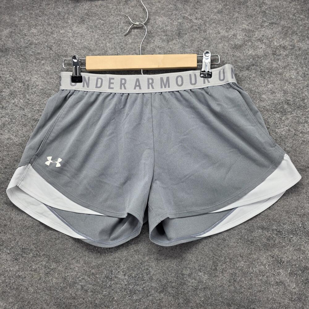 Under Armour Shorts Womens M Gray 2.5 In Lined Running Athletic HeatGear